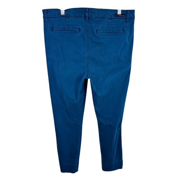 Level 99 Teal Blue Cotton Blend High Rise Slim Leg Cropped Pants Size 32 - Picture 2 of 7
